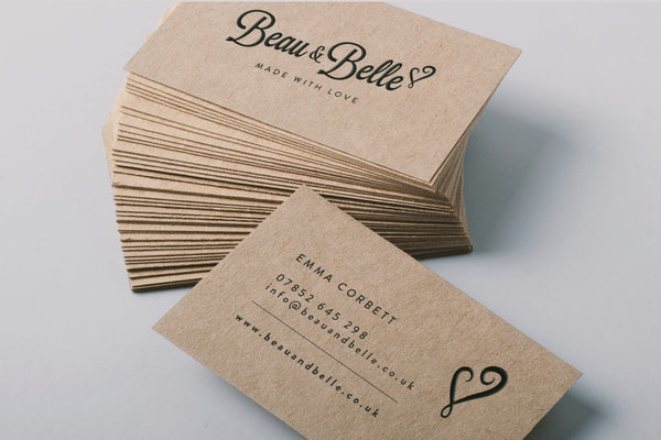 Brown KRAFT Business Cards – 5star-Embroidery&ScreenPrinting
