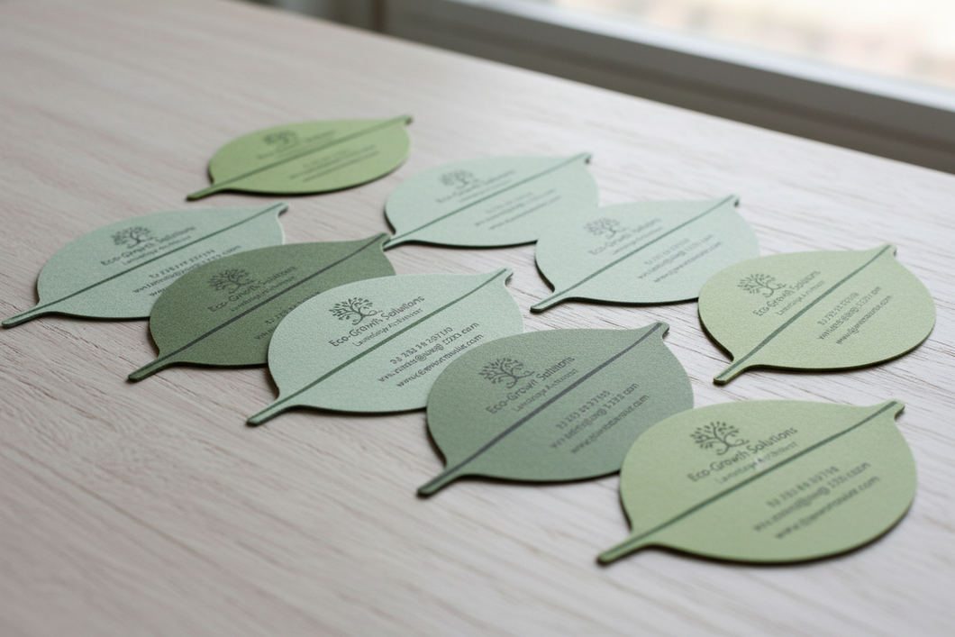 Business Card in shape of leaf