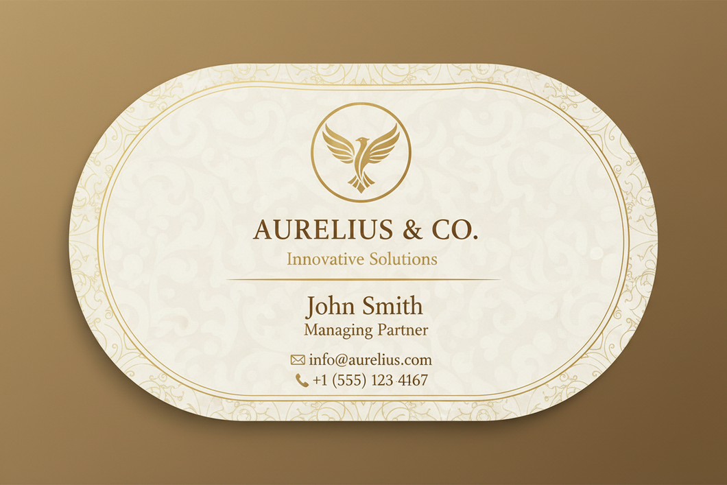 Business Card in shape of oval