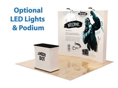 10ft Curve Velcro Fabric Pop Up Display for EXPO