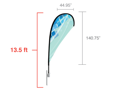 Teardrop Flag Single Side