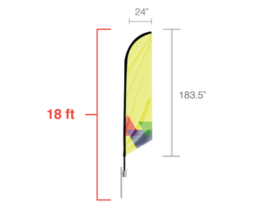 Feather Angled Flag Single Side