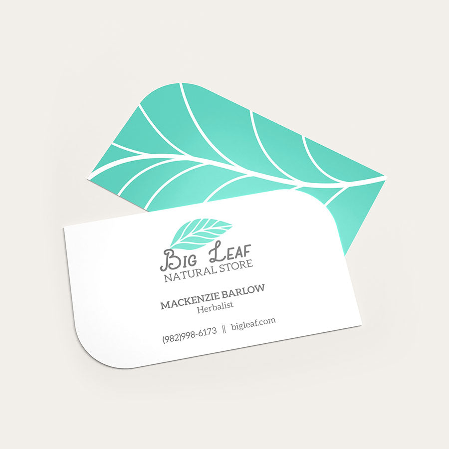 Business Cards Leaf-Shaped
